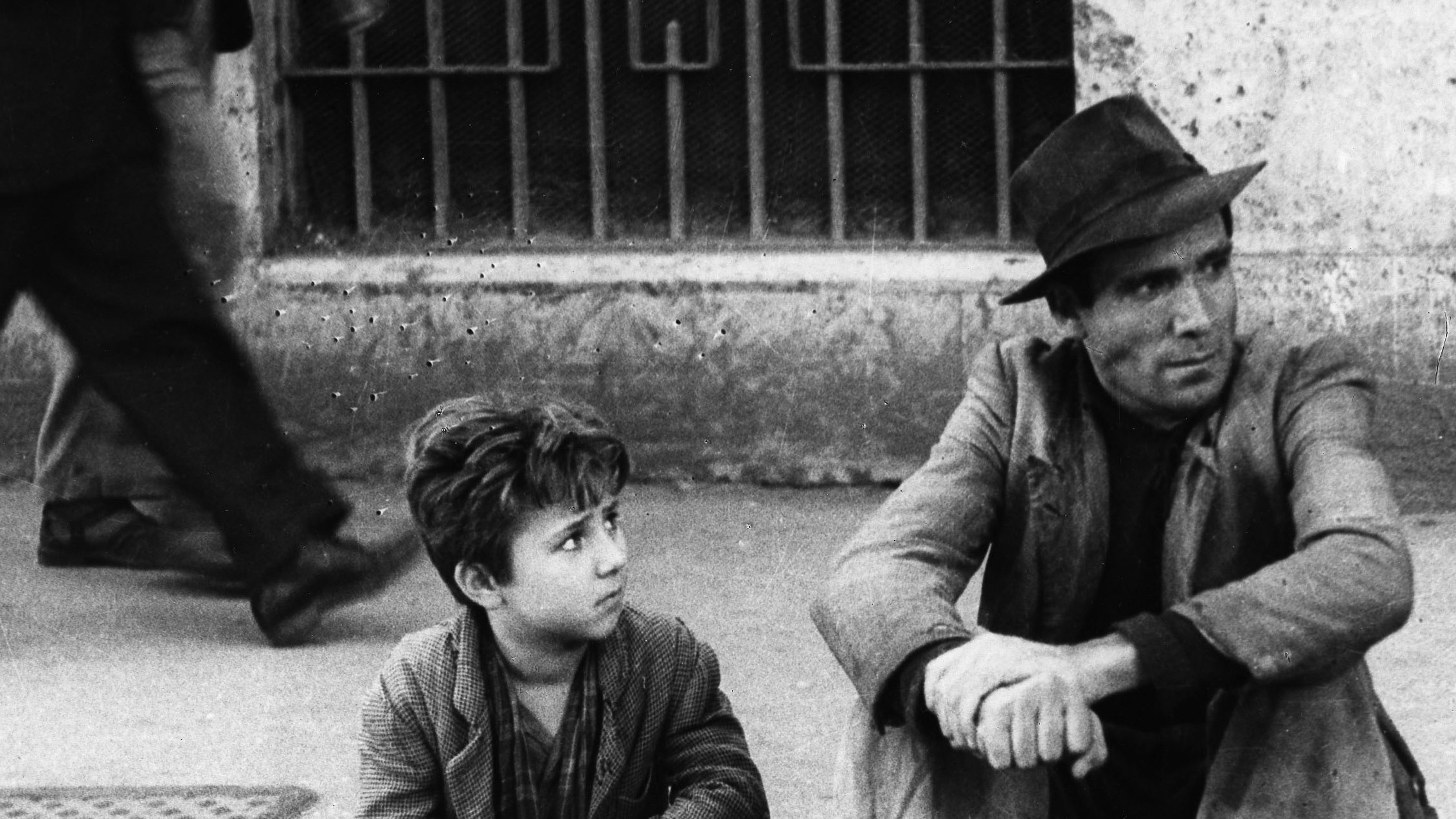 Lamberto Maggiorani and Enzo Staiola in Bicycle Thieves